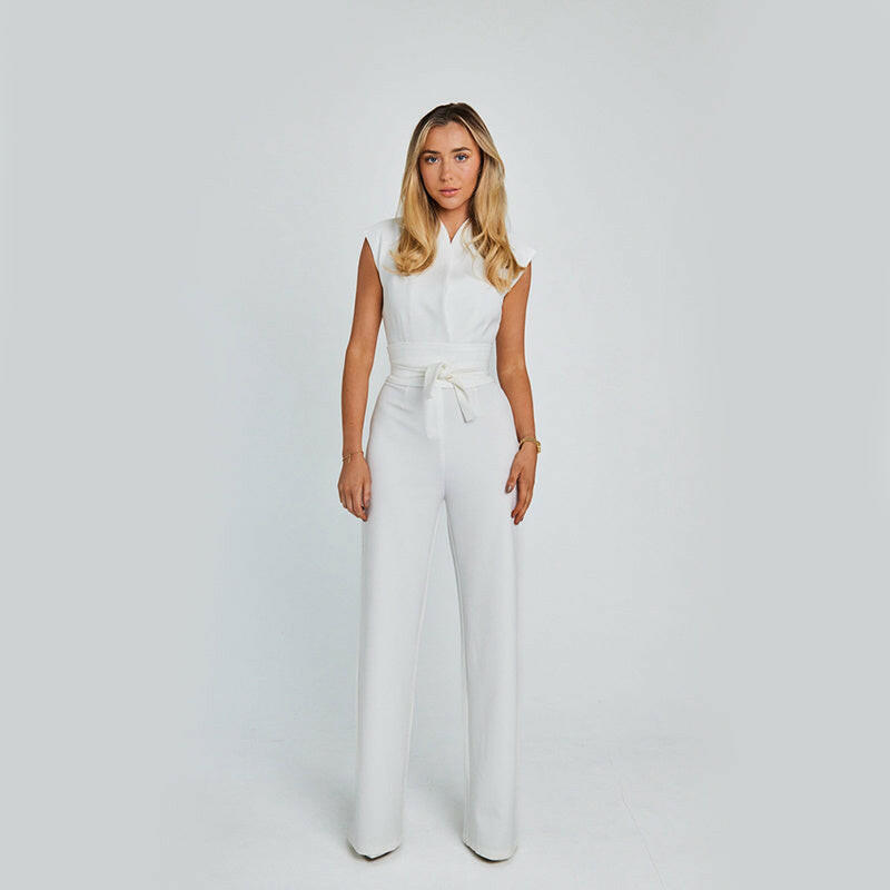 Sleeveless Wide-Leg Jumpsuit.